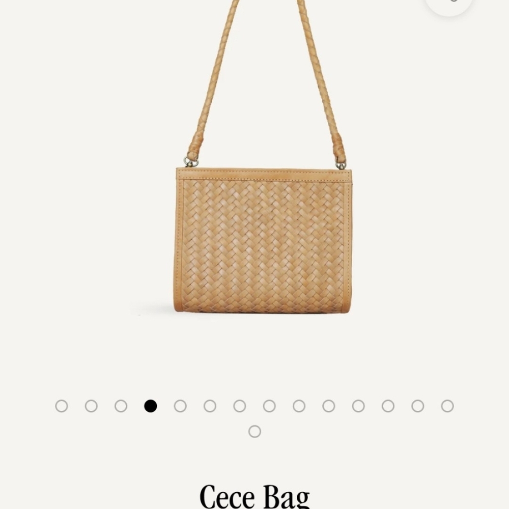 NWT Bembien Cece Woven Shoulder Bag Or Clutch, Caramel